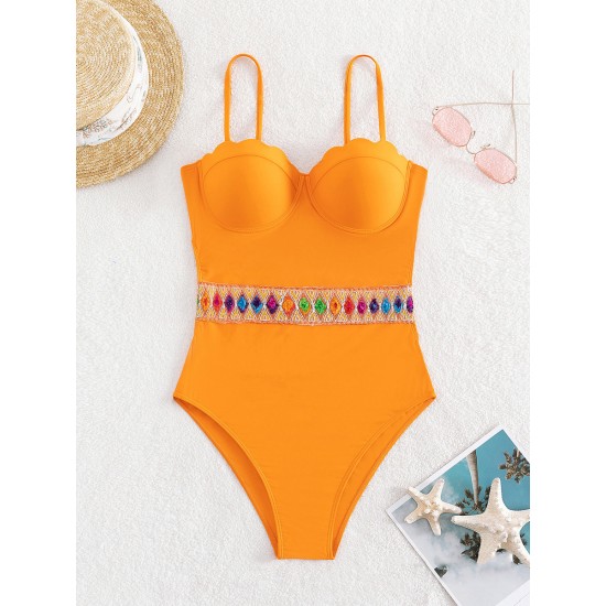 One-piece shell gathering hot spring swimsuit One-piece shell gathering hot spring swimsuit