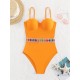 One-piece shell gathering hot spring swimsuit One-piece shell gathering hot spring swimsuit